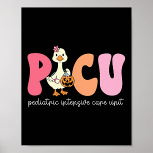 Grappige Domme Gans Halloween Verpleegster Herfst Poster