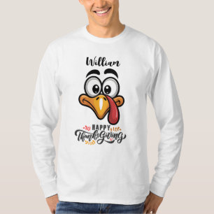 Grappige Domme Kalkoenkop Gepersonaliseerde Cartoo T-shirt