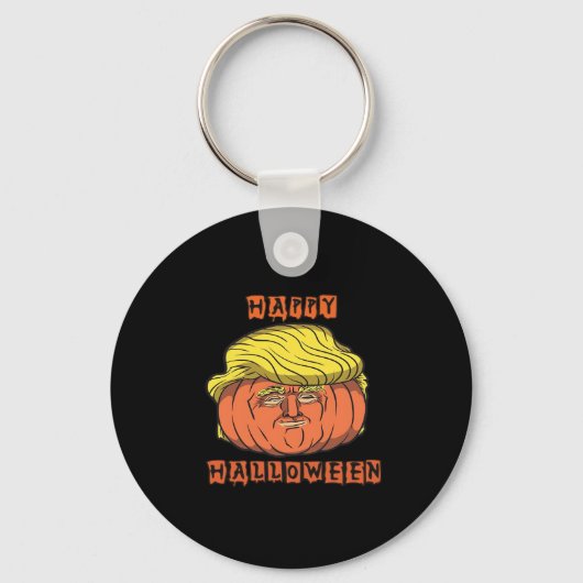 Grappige Donald Pumpkin Halloween Sleutelhanger (Voorkant)