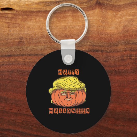 Grappige Donald Pumpkin Halloween Sleutelhanger (Voorkant)