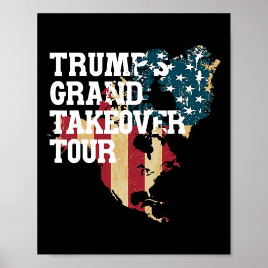 Grappige Donald Trump Amerikaanse Vlag Canada Groe Poster (Voorkant)