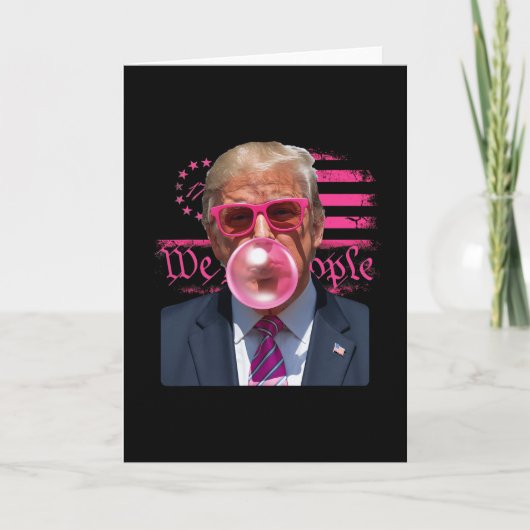 Grappige Donald Trump Bubble Gum Roze 4 juli Ameri Kaart (Voorkant)