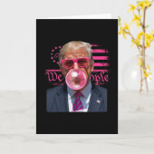 Grappige Donald Trump Bubble Gum Roze 4 juli Ameri Kaart (Gele Bloem)