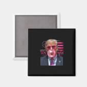 Grappige Donald Trump Bubble Gum Roze 4 juli Ameri Magneet (Voorkant / Achterkant)