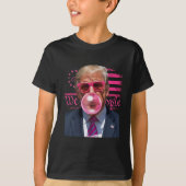 Grappige Donald Trump Bubble Gum Roze 4 Juli Ameri T-shirt (Voorkant)