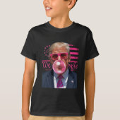 Grappige Donald Trump Bubble Gum Roze 4 juli Ameri T-shirt (Voorkant)