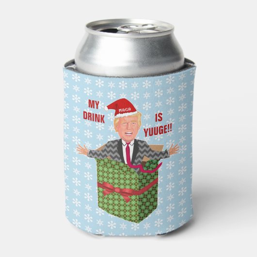 Grappige Donald Trump Christmas Yuuge Drink Humor Blikjeskoeler (Blikje Voorkant)