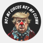 Grappige Donald Trump Clown Ronde Sticker (Voorkant)