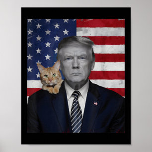 Grappige Donald Trump en de politieke vlag van de Poster