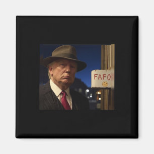 Grappige Donald Trump Fafo Zwarte Katoenen Clic Fi Magneet