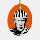 Grappige Donald Trump Gevangenis Jumpsuit Keramisch Ornament (Rechts)