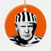 Grappige Donald Trump Gevangenis Jumpsuit Keramisch Ornament (Achterkant)
