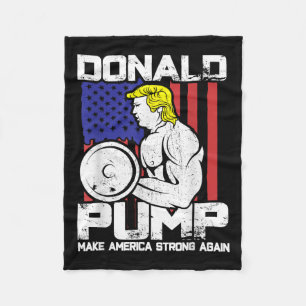 Grappige Donald Trump Gewichtheffen Workout Gym Fleece Deken