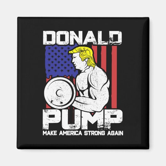 Grappige Donald Trump Gewichtheffen Workout Gym Magneet (Voorkant)