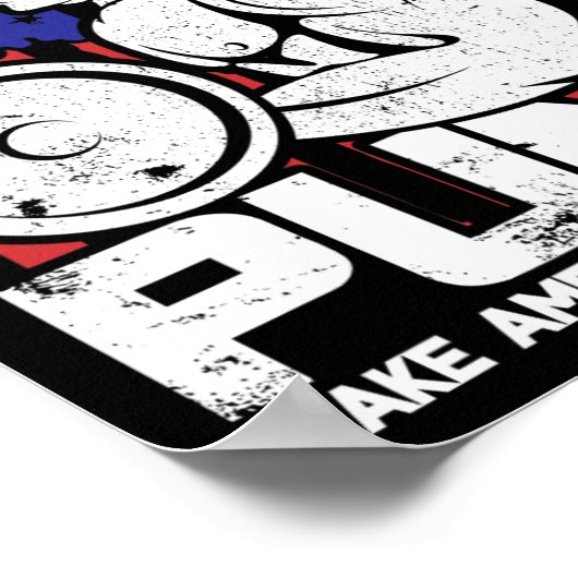 Grappige Donald Trump Gewichtheffen Workout Gym Poster (Hoek)