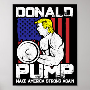 Grappige Donald Trump Gewichtheffen Workout Gym Poster