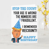 Grappige Donald Trump Happy Birthday Kaart (Gele Bloem)