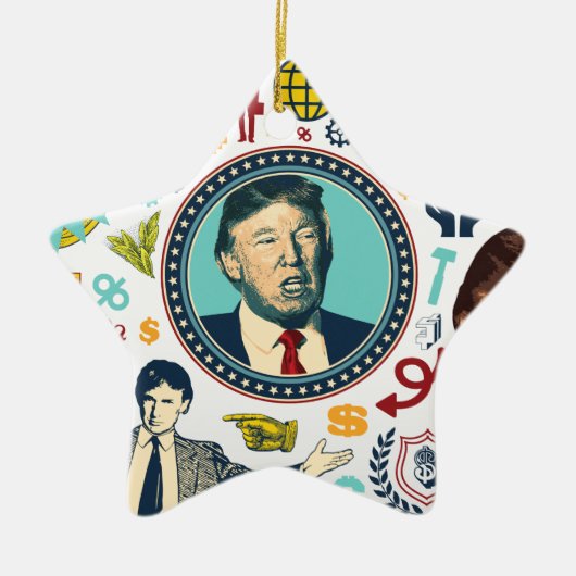 grappige donald trump keramisch ornament (Voorkant)