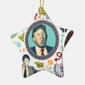 grappige donald trump keramisch ornament (Links)