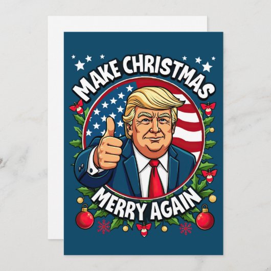 Grappige Donald Trump Kerst Kaart (Voorkant / Achterkant)