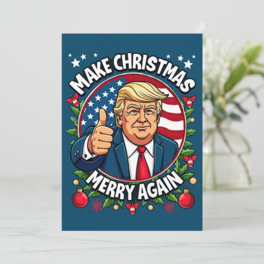 Grappige Donald Trump Kerst Kaart (Staand voorkant)