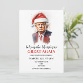 Grappige Donald Trump kerst uitnodiging (Staand voorkant)