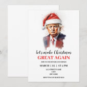 Grappige Donald Trump kerst uitnodiging (Voorkant / Achterkant)