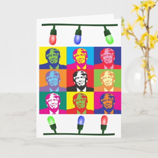 Grappige Donald Trump Kerstkaarten Kaart (Gele Bloem)