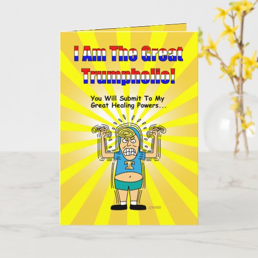 Grappige Donald Trump krijgt goede Kaart #2 (Gele Bloem)