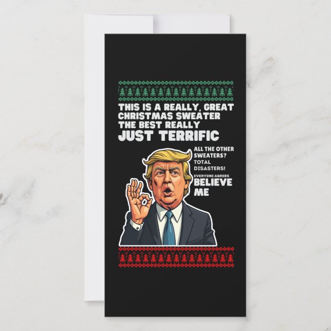 Grappige Donald Trump Lelijke Kerstmuts Parodie (Voorkant)