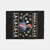 Grappige Donald Trump lelijke kersttrui. La La L Fleece Deken (Voorkant (Horizontaal))