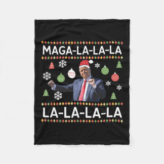 Grappige Donald Trump lelijke kersttrui. La La L Fleece Deken