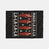 Grappige Donald Trump lelijke kersttrui. La La L Fleece Deken (Voorkant (Horizontaal))