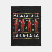Grappige Donald Trump lelijke kersttrui. La La L Fleece Deken (Voorkant)