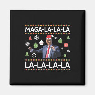 Grappige Donald Trump lelijke kersttrui. La La L Magneet