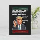Grappige Donald Trump lelijke kersttrui parodie Kaart (Staand voorkant)