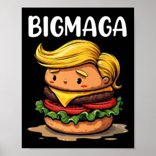 Grappige Donald Trump maakt Franse frietjes hambur Poster