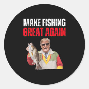 Grappige Donald Trump Maakt Vissen Groot Again Vis Ronde Sticker