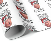 Grappige Donald Trump maakt weer kerstjuge 2024 Cadeaupapier (Rol Hoek)