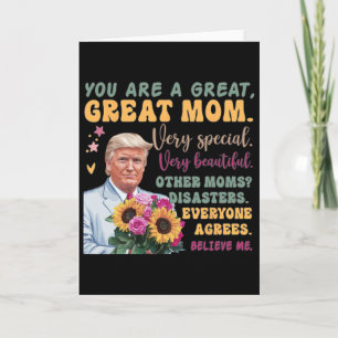 Grappige Donald Trump Moederdag Houd Bloem Grappig Kaart