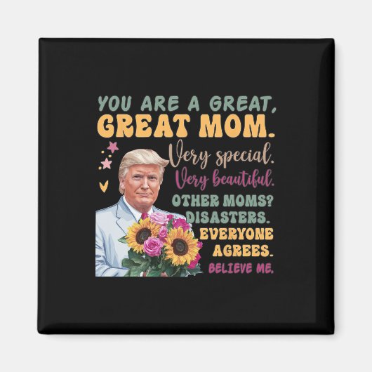Grappige Donald Trump Moederdag Houd Bloem Grappig Magneet (Voorkant)