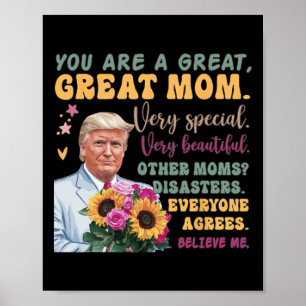 Grappige Donald Trump Moederdag Houd Bloem Grappig Poster