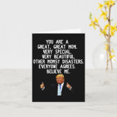 Grappige Donald Trump Mother39s Day Gag Gift Conse Kaart (Gele Bloem)