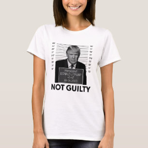 Grappige Donald Trump Niet Schuld Mug Shot T-shirt