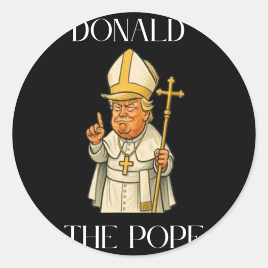 Grappige Donald Trump Pope Ronde Sticker (Voorkant)