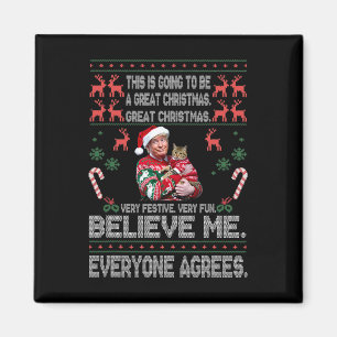 Grappige Donald Trump Prettig Kerstmis Xmas Pyjama Magneet