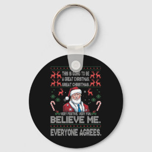 Grappige Donald Trump Prettig Kerstmis Xmas Pyjama Sleutelhanger
