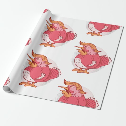 grappige donald trump Thanksgiving turkey roze Cadeaupapier (Uitgerold)