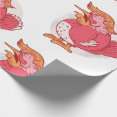 grappige donald trump Thanksgiving turkey roze Cadeaupapier (Hoek)