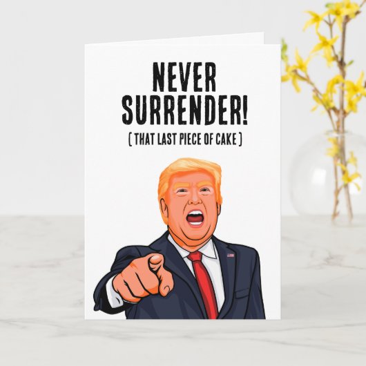 Grappige Donald Trump Verjaardag Kaart (Gele Bloem)